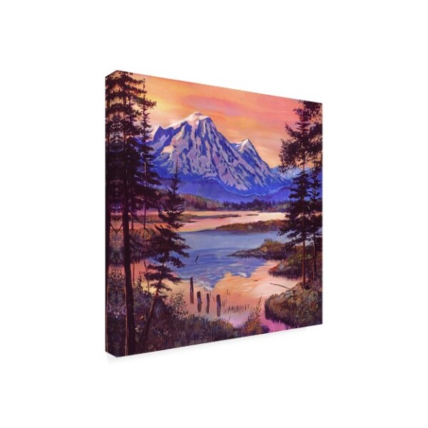 David Lloyd Glover 'Mountain Lakeshore At First Light' Canvas Art,14x14